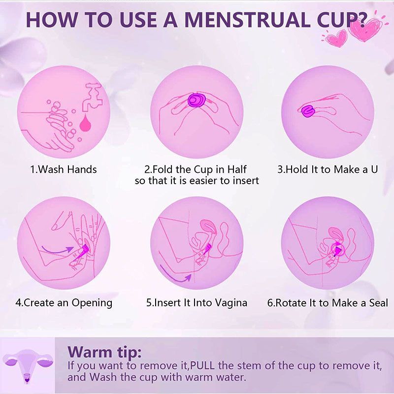 Menstrual Cup Period Cup Economical Feminine Alternative Protection For Cloth Sanitary Napkins For Reusable Menstruation Grade Silicone Soft Menstrual Cup Pretty Woman Tampoon alternative Leak-Proof W