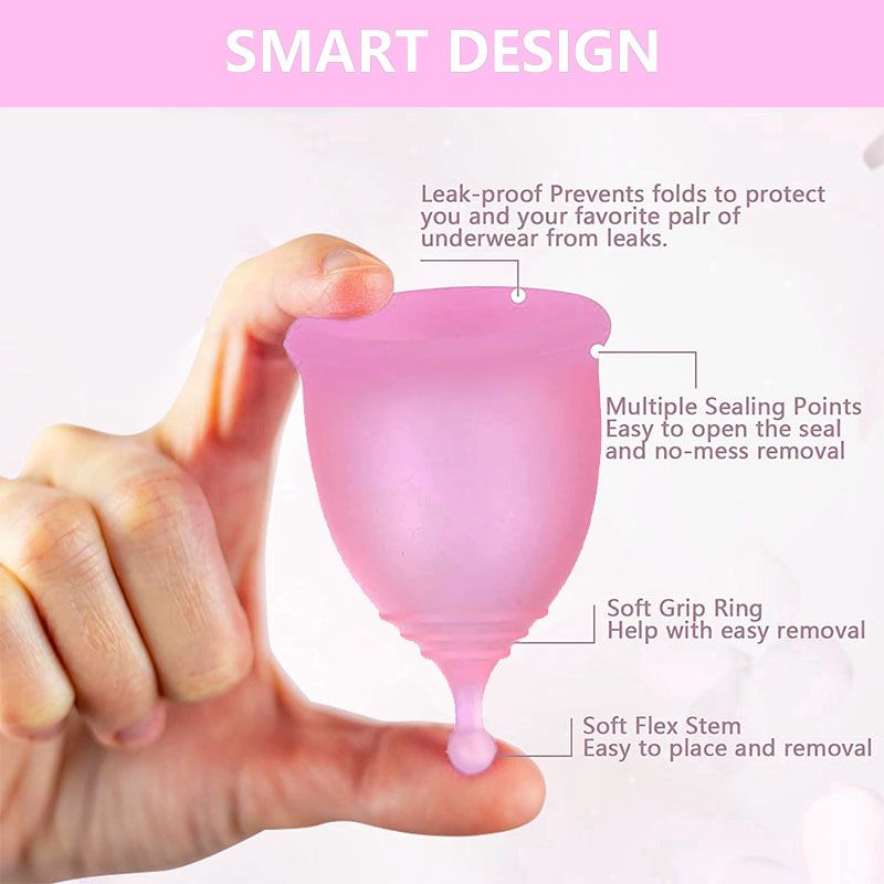Menstrual Cup Period Cup Economical Feminine Alternative Protection For Cloth Sanitary Napkins For Reusable Menstruation Grade Silicone Soft Menstrual Cup Pretty Woman Tampoon alternative Leak-Proof W