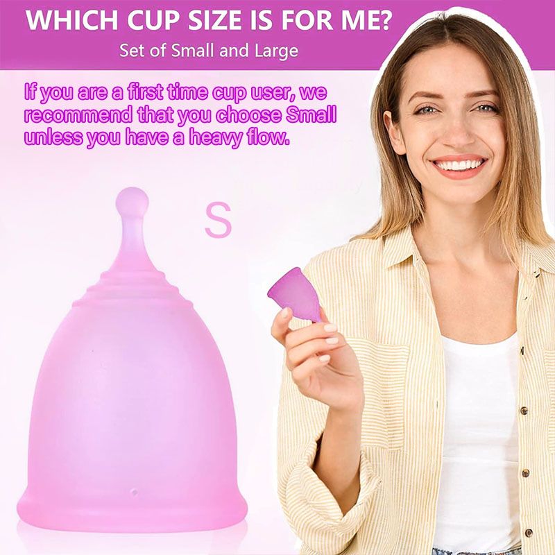 Menstrual Cup Period Cup Economical Feminine Alternative Protection For Cloth Sanitary Napkins For Reusable Menstruation Grade Silicone Soft Menstrual Cup Pretty Woman Tampoon alternative Leak-Proof W