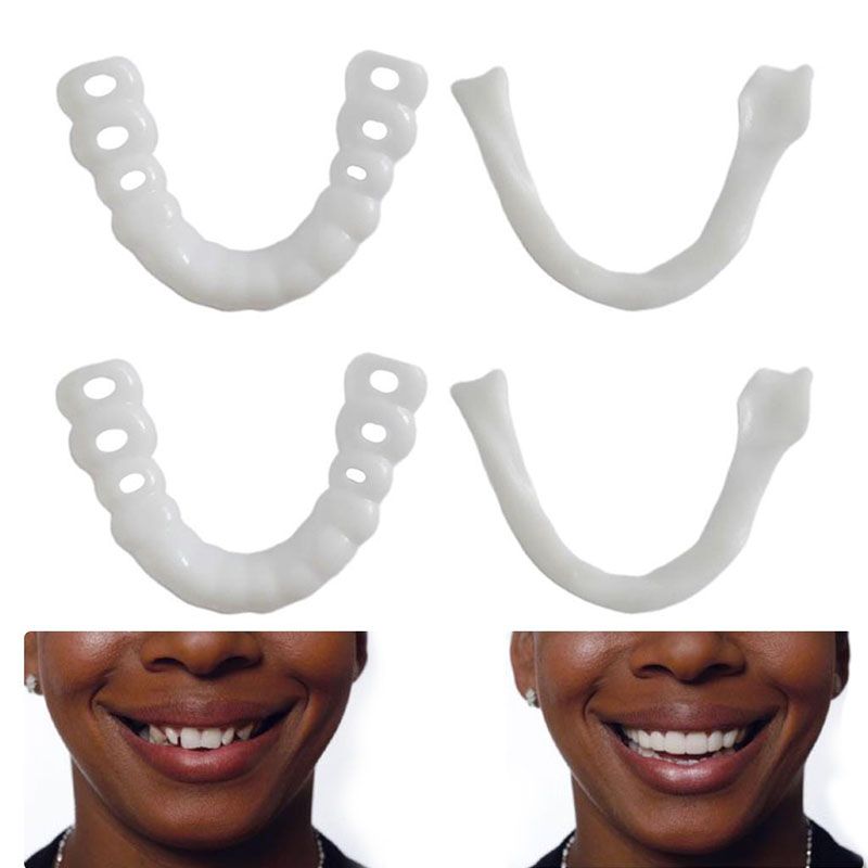 SXCHEN 2 Pairs Denture Care Tooth Whitening FakeTooth Jacket Simulation Braces Upper Teeth The Second Generation of The Teeth the Sixth Generation With Hole Simulation Braces Whitening Fake Braces Ora