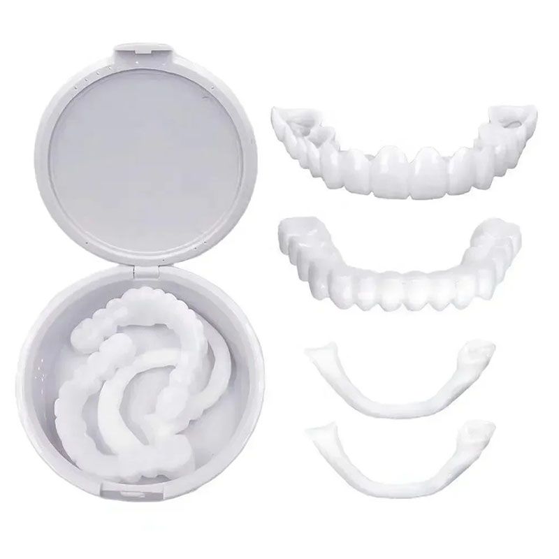 SXCHEN 2 Pairs Denture Care Tooth Whitening FakeTooth Jacket Simulation Braces Upper Teeth The Second Generation of The Teeth the Sixth Generation With Hole Simulation Braces Whitening Fake Braces Ora