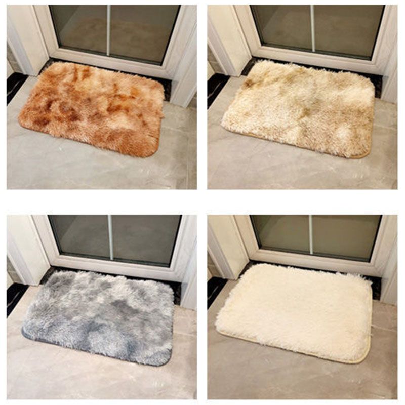 Home Decor Doormats Modern simple solid color shag carpet home entrance thick silk wool carpet bedroom coffee table living room entrance door mat