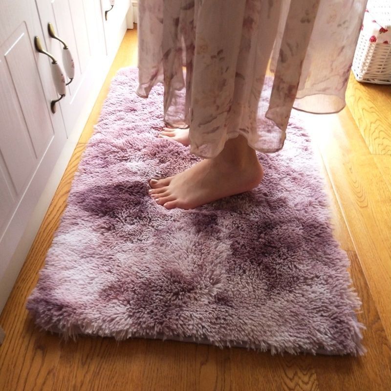 Home Decor Doormats Modern simple solid color shag carpet home entrance thick silk wool carpet bedroom coffee table living room entrance door mat