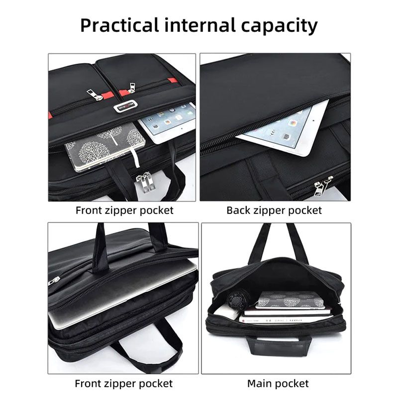 Computers Bags Men'S Large-Capacity Briefcase, Business Trip Laptop, Horizontal Handbag, Wear-Resistant Business Bag, Computer Bag