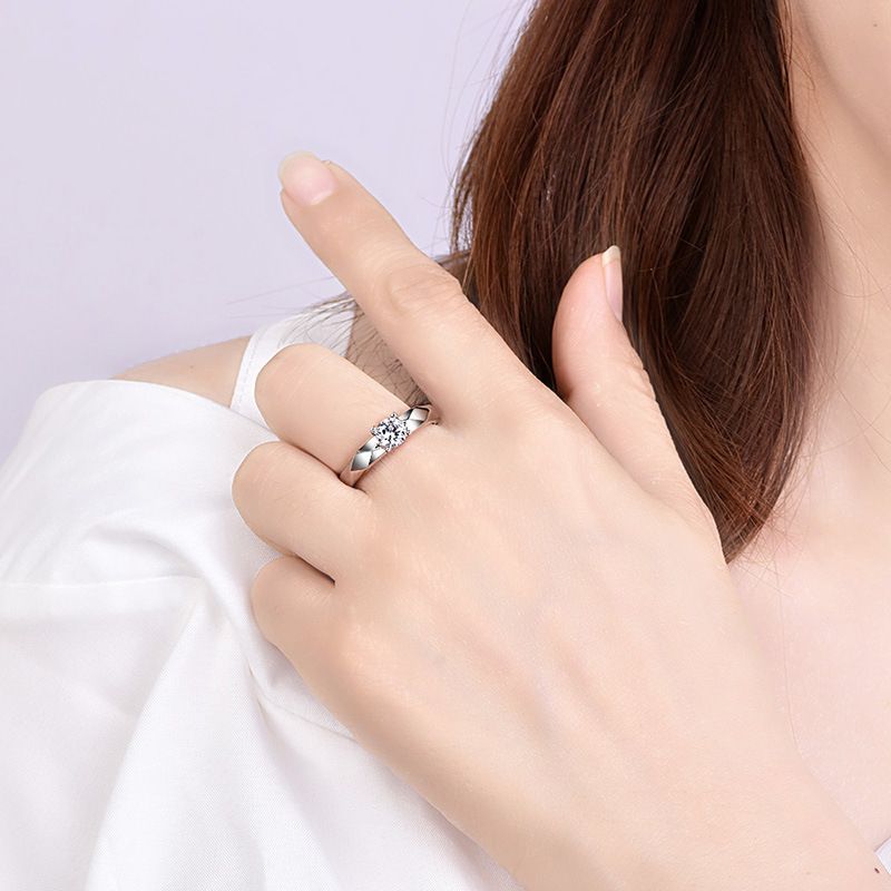 Fashion Rings 2 Pack Of Male And Female Couple Rings, Platinum-Plated Wedding Rings, Light Luxury Style Zircon Pairs, Valentine'S Day Gift Rings