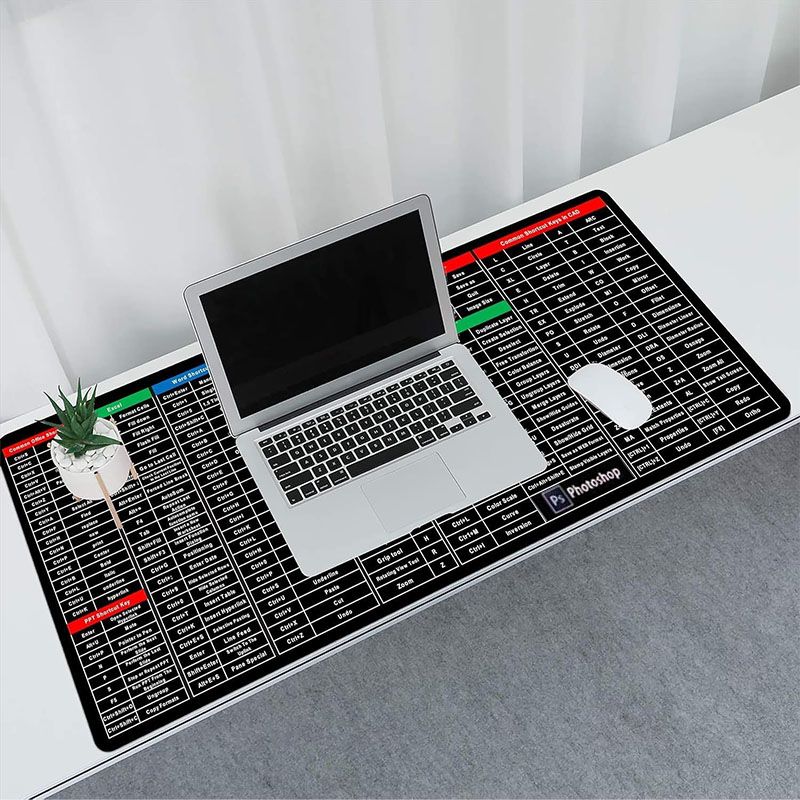 Computer Mouse Pads English Shortcut Key Mouse Pad Extra Large Thickened Ocean Wave Mouse Pad Mat Computer Desk Pad Mousepad
