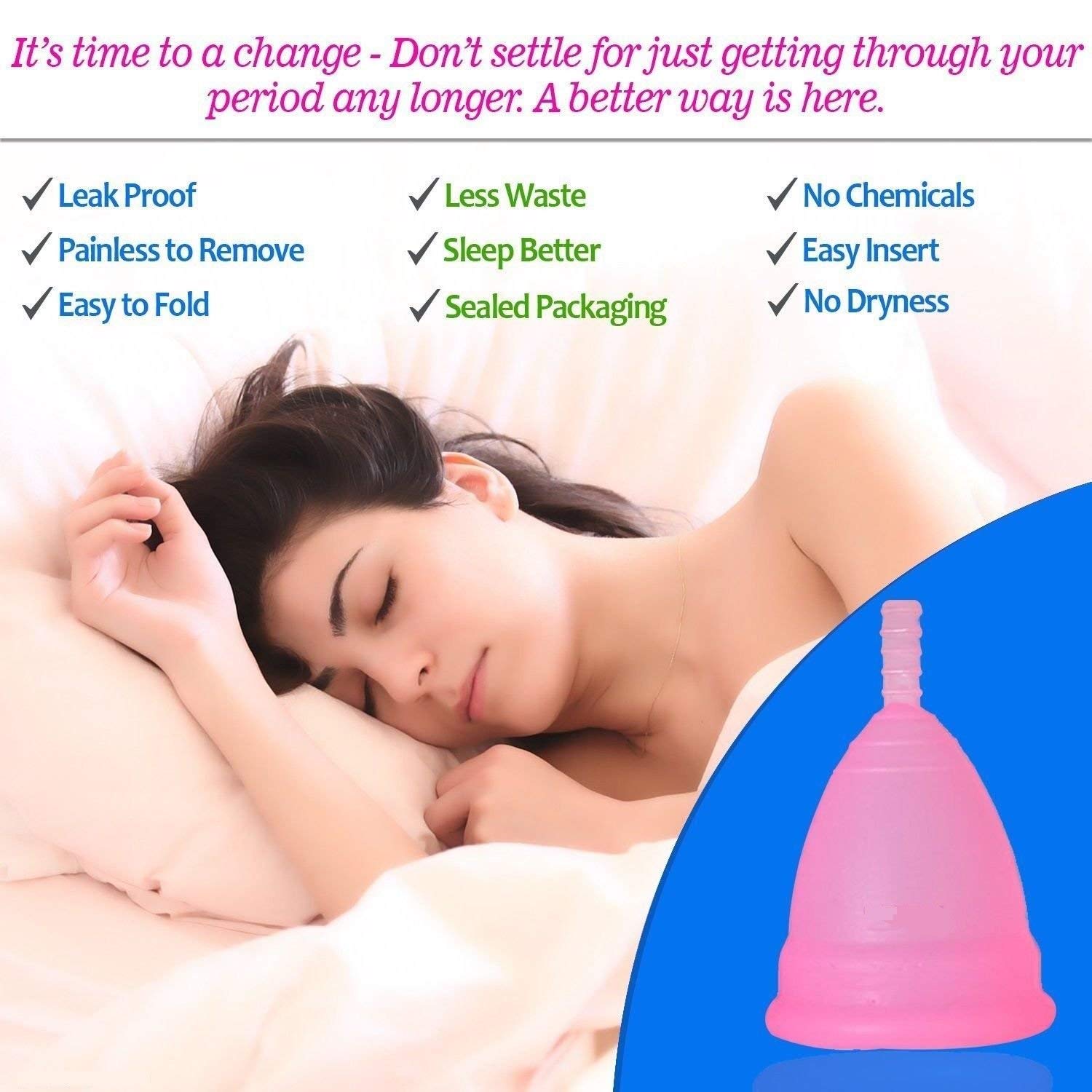 Menstrual Cup Period Cup Economical Feminine Alternative Protection For Cloth Sanitary Napkins For Reusable Menstruation Grade Silicone Soft Menstrual Cup Pretty Woman Tampoon alternative Leak-Proof W
