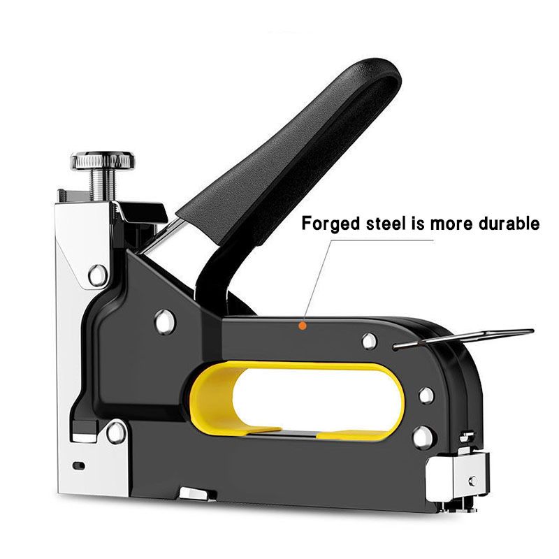 SXCHEN 3 In 1 Manual Nail Guns Upholstery Construction Stapler Gun Heavy Duty Staple Gun Stapler Tacker Manual nail Gun Family With Woodworking Photo Frame Advertising Cloth Furniture Three-use