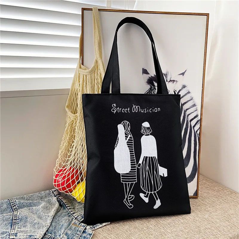 Women's Bags Shoulder Bags Canvas Bag New Ins Creative Canvas Shoulder Handbag Female Korean Version Of Literary Student Tutoring Handbag Shoulder Bag