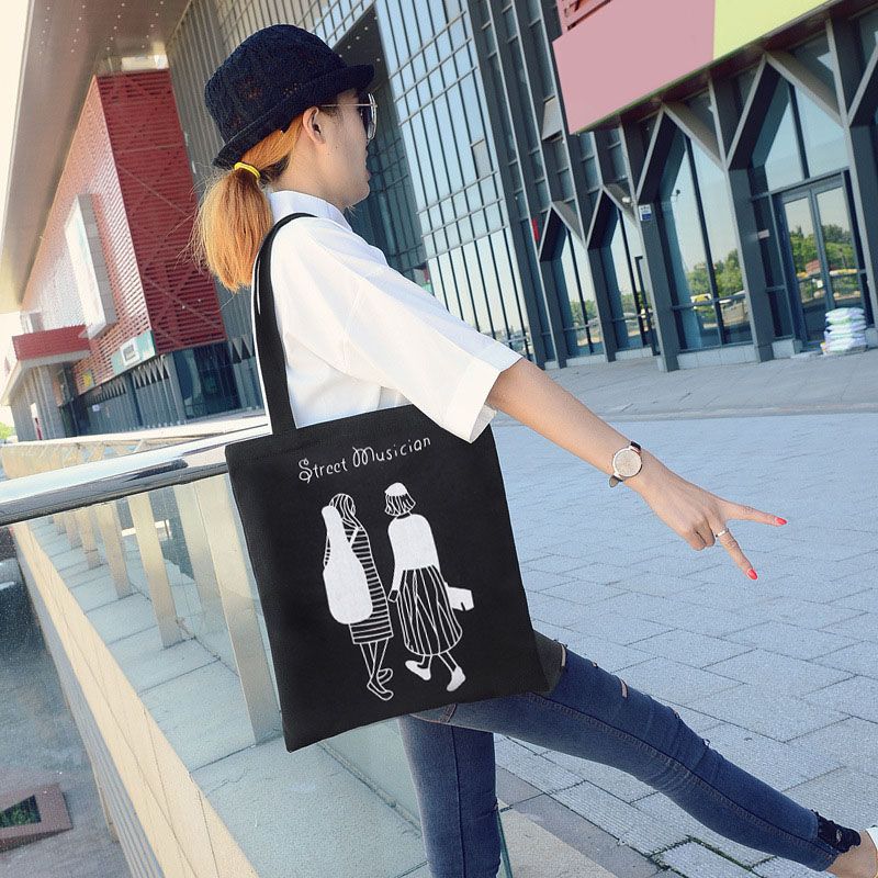 Women's Bags Shoulder Bags Canvas Bag New Ins Creative Canvas Shoulder Handbag Female Korean Version Of Literary Student Tutoring Handbag Shoulder Bag