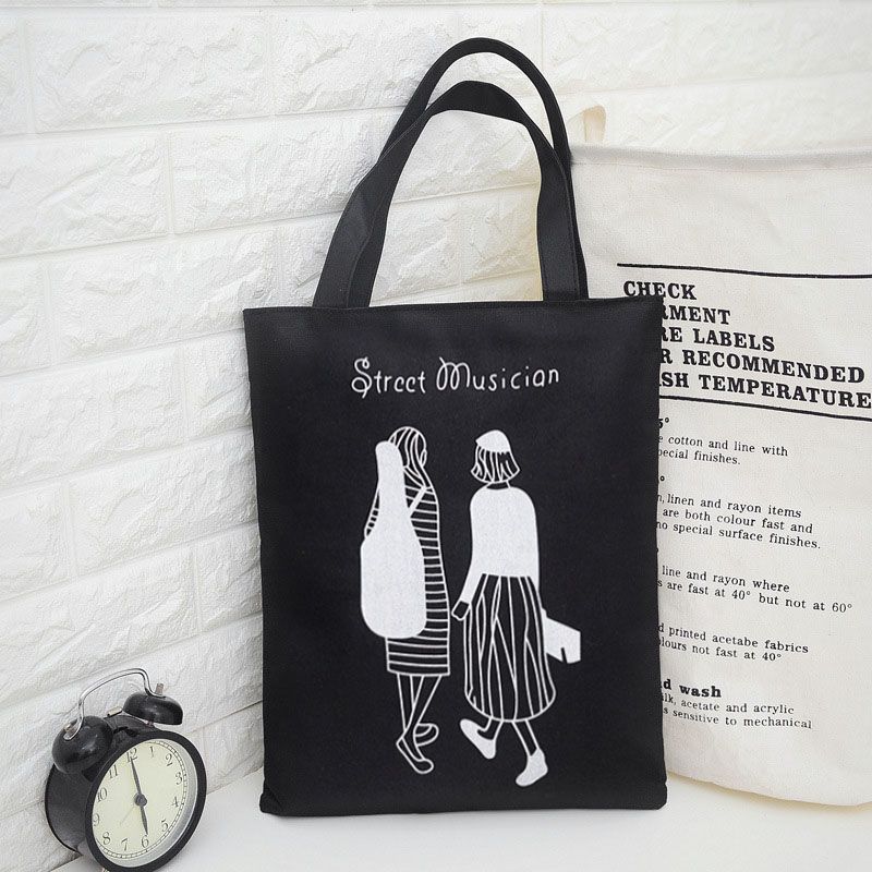 Women's Bags Shoulder Bags Canvas Bag New Ins Creative Canvas Shoulder Handbag Female Korean Version Of Literary Student Tutoring Handbag Shoulder Bag