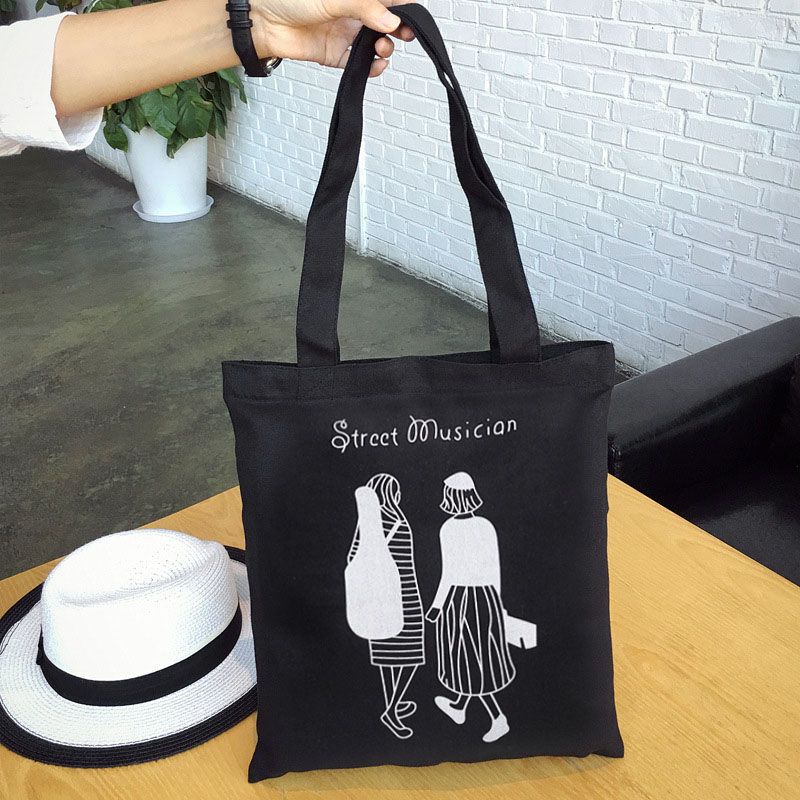 Women's Bags Shoulder Bags Canvas Bag New Ins Creative Canvas Shoulder Handbag Female Korean Version Of Literary Student Tutoring Handbag Shoulder Bag