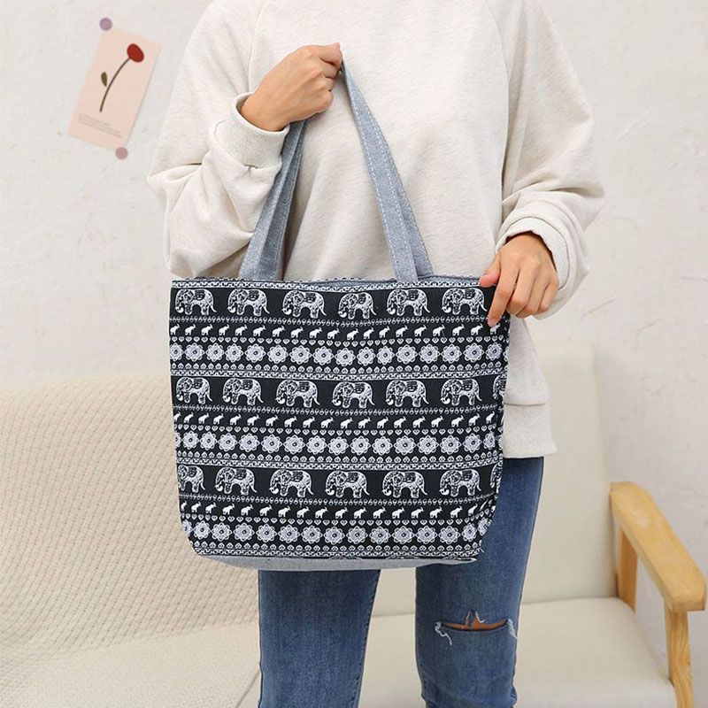 Women's Bags Canvas Bag Women'S Bag Literary Ethnic Style Shoulder Armpit Bag Cross-Border Fashion Portable Tote Bag Shoulder Bag