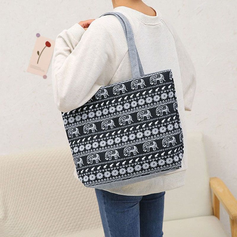 Women's Bags Canvas Bag Women'S Bag Literary Ethnic Style Shoulder Armpit Bag Cross-Border Fashion Portable Tote Bag Shoulder Bag