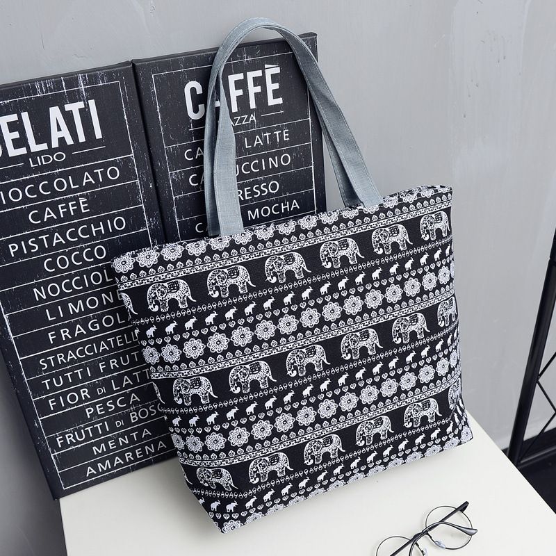 Women's Bags Canvas Bag Women'S Bag Literary Ethnic Style Shoulder Armpit Bag Cross-Border Fashion Portable Tote Bag Shoulder Bag