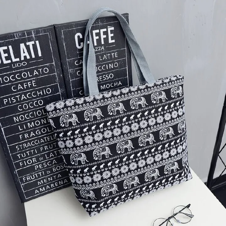 Women's Bags Canvas Bag Women'S Bag Literary Ethnic Style Shoulder Armpit Bag Cross-Border Fashion Portable Tote Bag Shoulder Bag