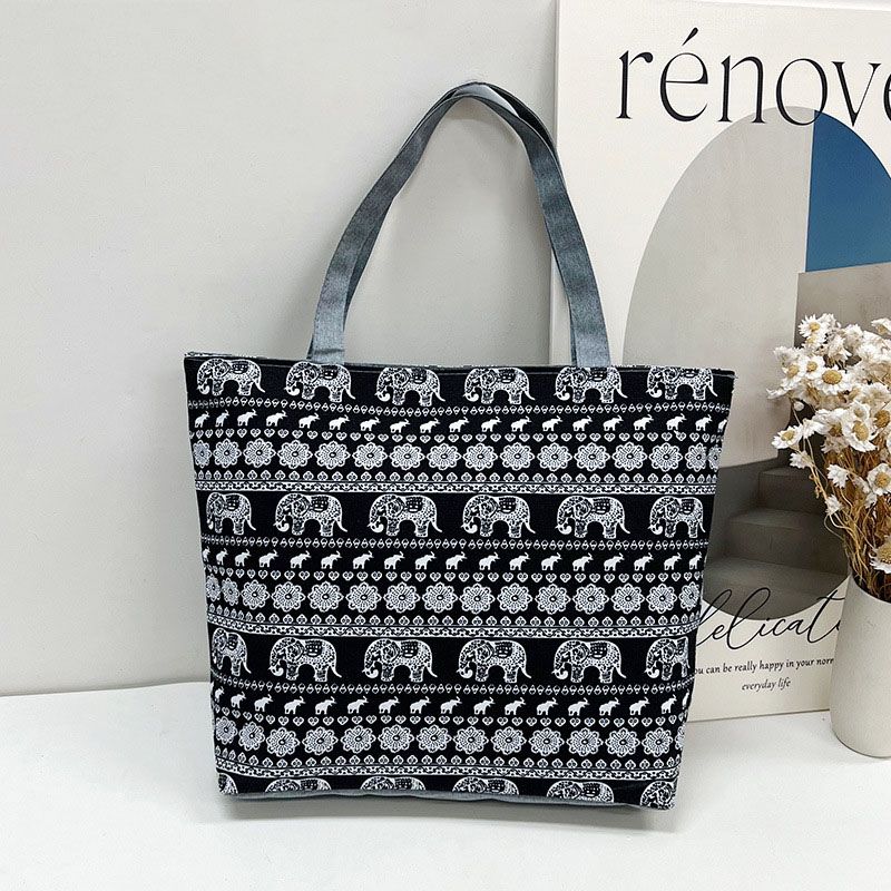 Women's Bags Canvas Bag Women'S Bag Literary Ethnic Style Shoulder Armpit Bag Cross-Border Fashion Portable Tote Bag Shoulder Bag