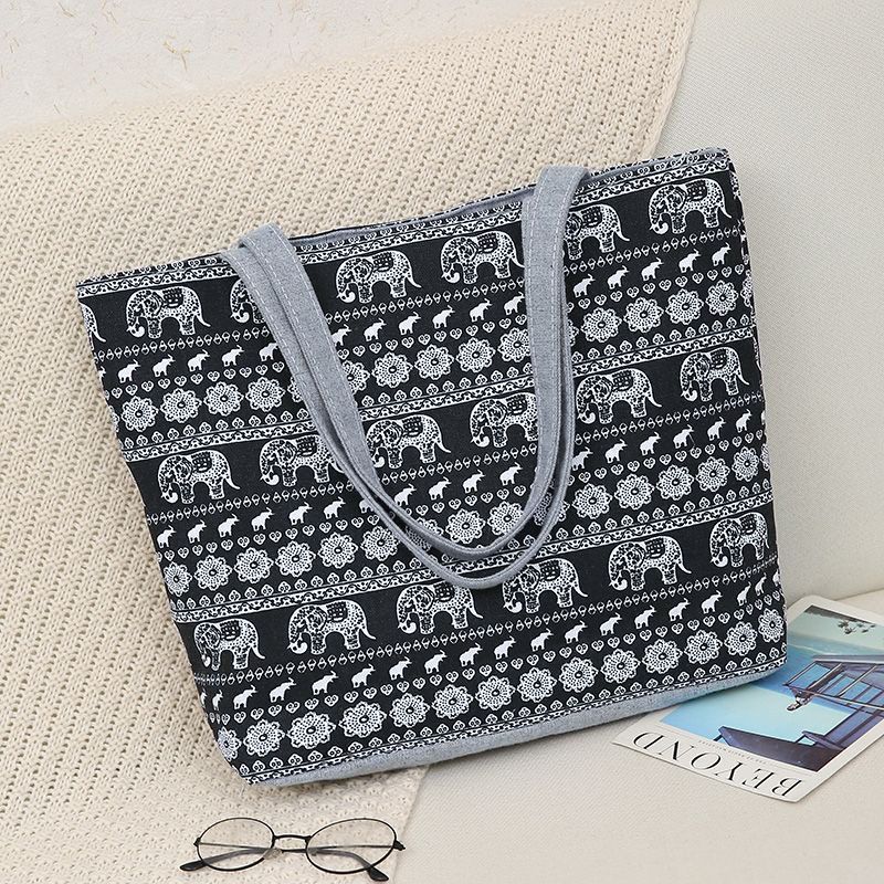 Women's Bags Canvas Bag Women'S Bag Literary Ethnic Style Shoulder Armpit Bag Cross-Border Fashion Portable Tote Bag Shoulder Bag
