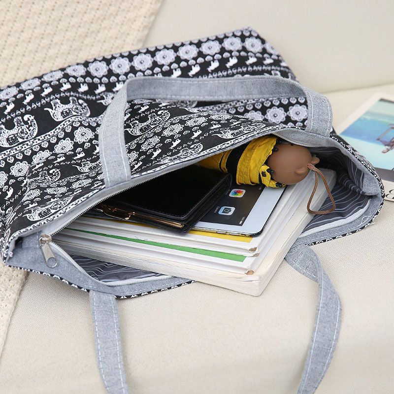 Women's Bags Canvas Bag Women'S Bag Literary Ethnic Style Shoulder Armpit Bag Cross-Border Fashion Portable Tote Bag Shoulder Bag