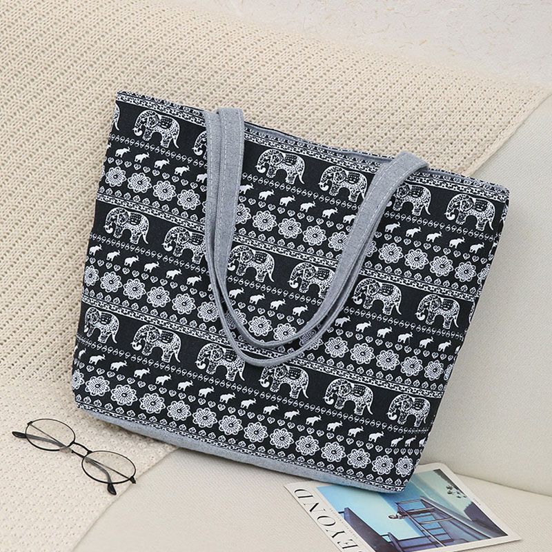 Women's Bags Canvas Bag Women'S Bag Literary Ethnic Style Shoulder Armpit Bag Cross-Border Fashion Portable Tote Bag Shoulder Bag