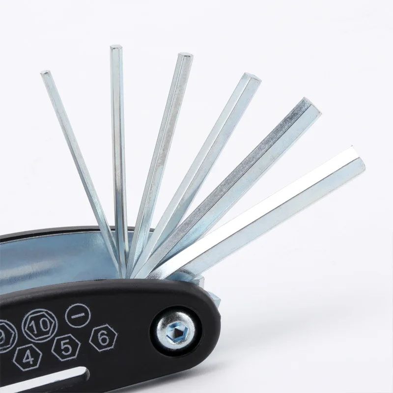 16 in 1 Outdoor Recreation Cycling Bike Tools Maintenance Bicycle Repair Tool Maintenance Combination Tire Repair Tool Multi-Functional Folding Repair Tool Wrench Set