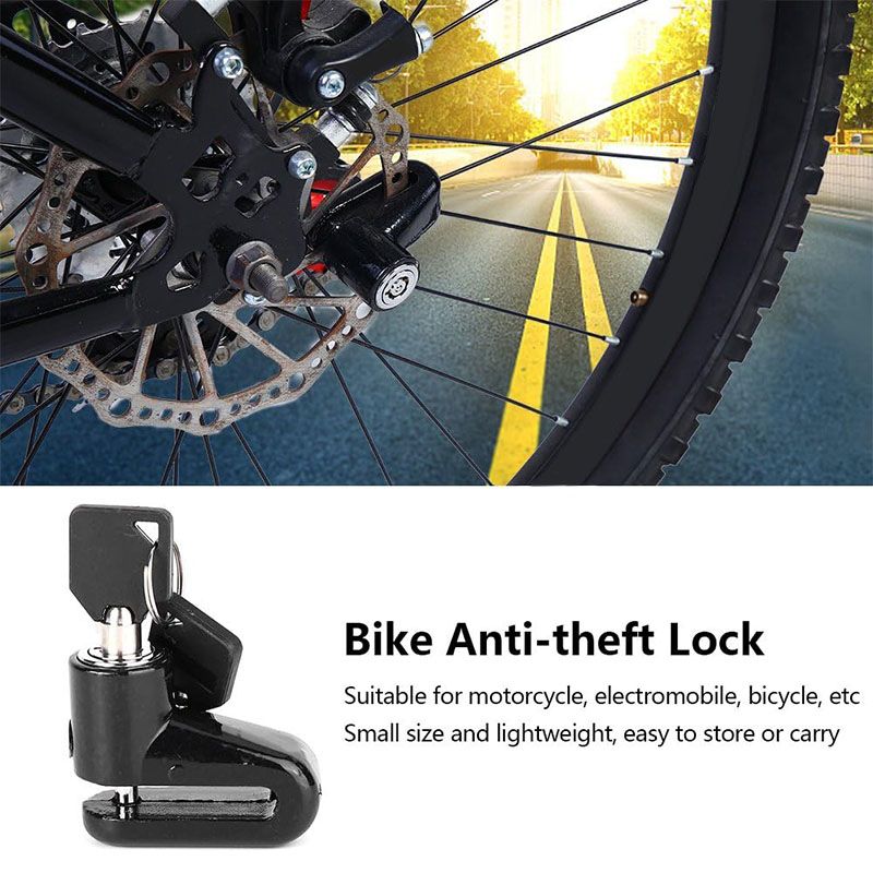 Mountain Road Bicycle Disc Brake Lock Anti-Theft Electric Motorcycle Aluminum Alloy Bicycle Lock Bike Bicycle Motorcycle Lock Safety Lock