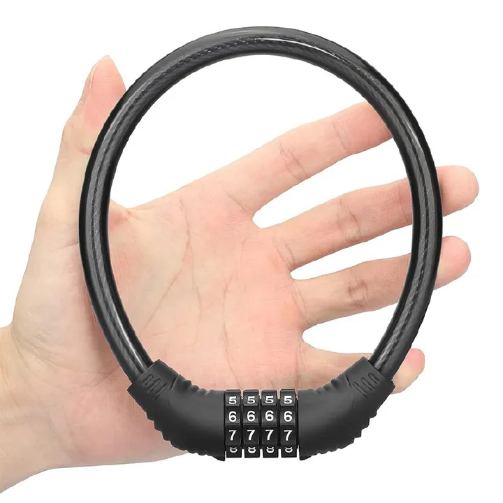 Bicycle Lock, Anti-Theft Code Lock, Mountain Bike, Electric Bicycle Apron Lock, Portable Bold Steel Cable Lock Accessories, Complete Bike Lock