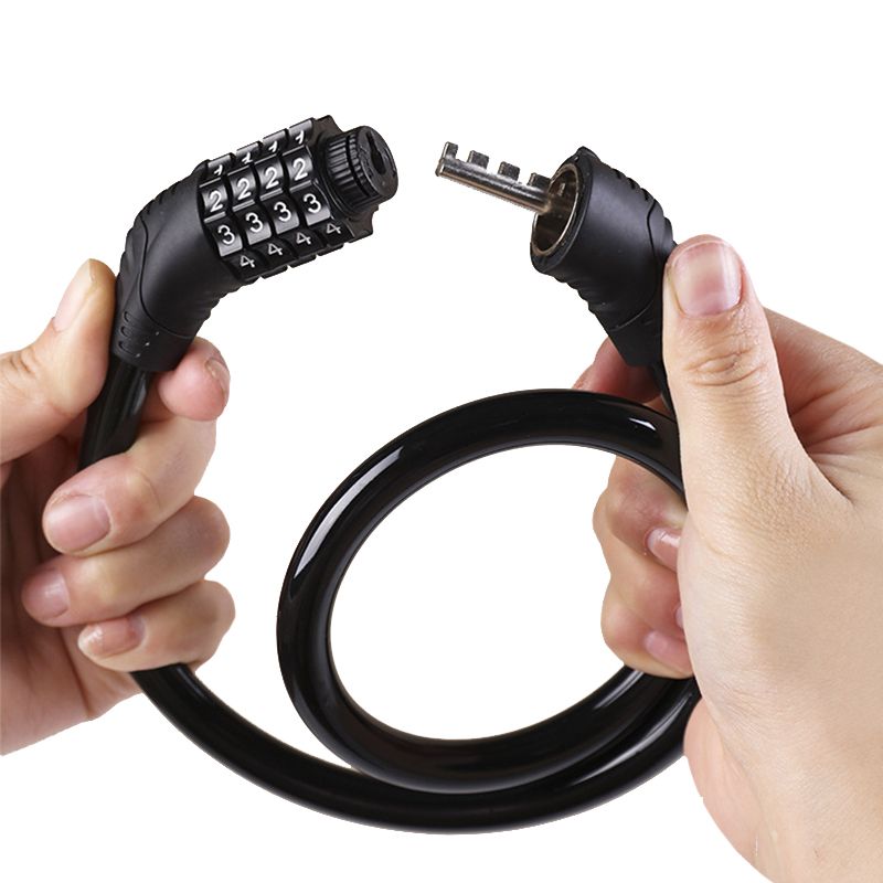 Bicycle Four-Digit Password Lock Mountain Bike Bicycle Adjustable Password Color Anti-Theft Four-Digit Wire Password Ring Lock