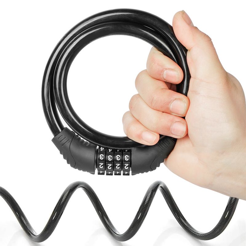 Bicycle Four-Digit Password Lock Mountain Bike Bicycle Adjustable Password Color Anti-Theft Four-Digit Wire Password Ring Lock