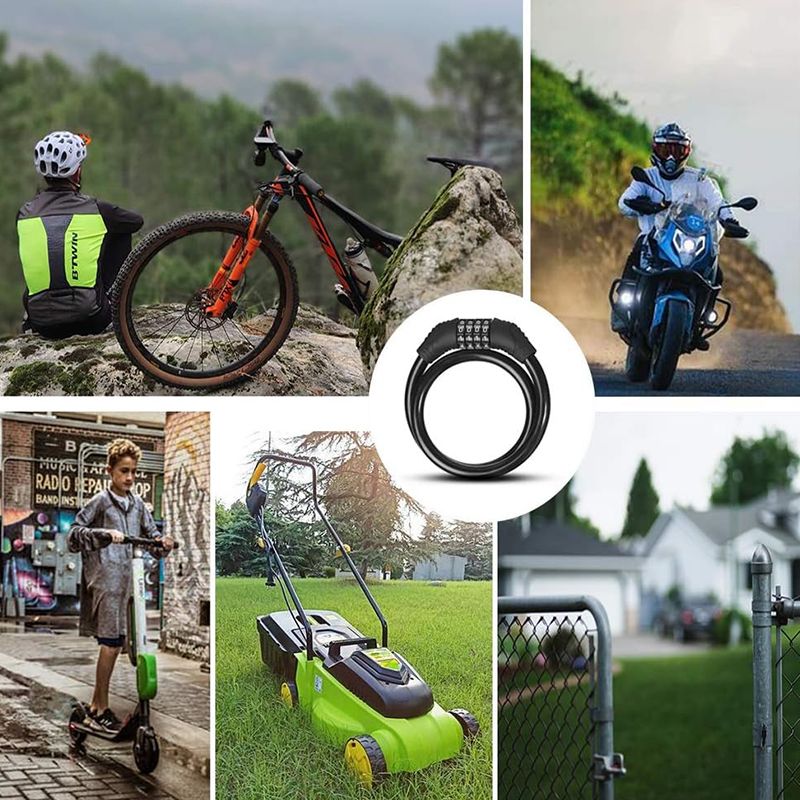 Bicycle Four-Digit Password Lock Mountain Bike Bicycle Adjustable Password Color Anti-Theft Four-Digit Wire Password Ring Lock