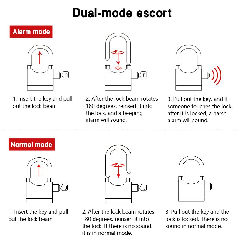 Home Tools Household Sensors  Alarms Alarm Lock Aluminum Alloy Anti-Theft Lock Warehouse Door Lock Bicycle Motorcycle Disc Brake Lock Anti-Theft Lock