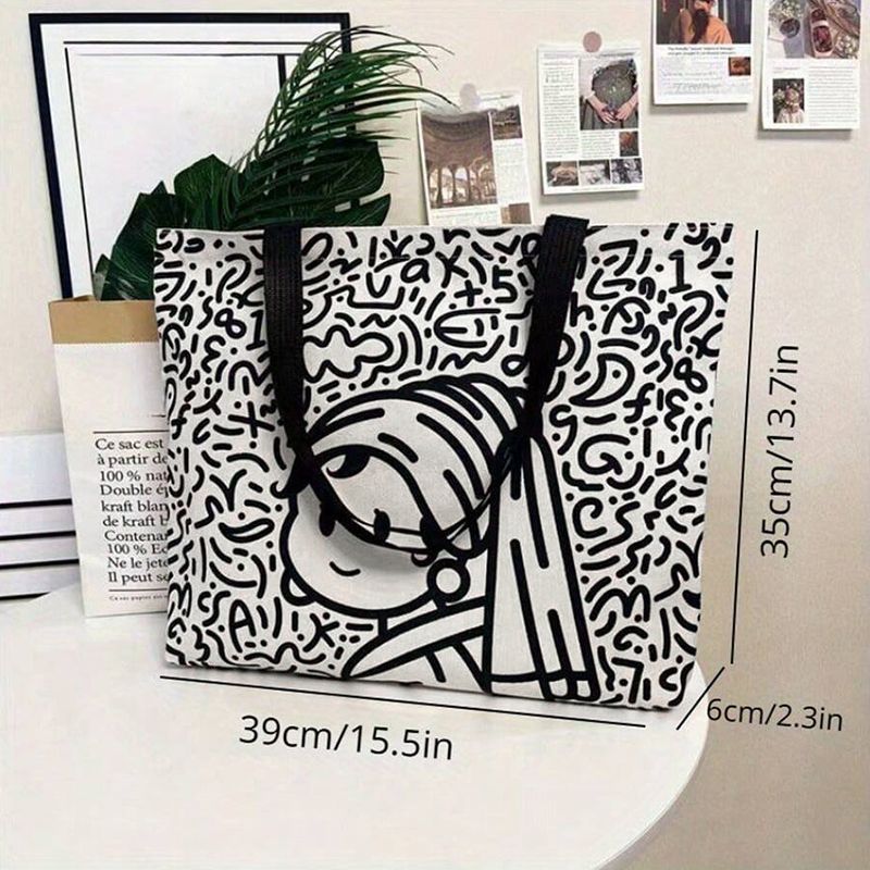 Women Bags Shoulder Bags Large Capacity Canvas Bag Women'S New Portable Shoulder Bag Fashion Tote Bag Student School Bag Shopping Bag Shoulder Bag