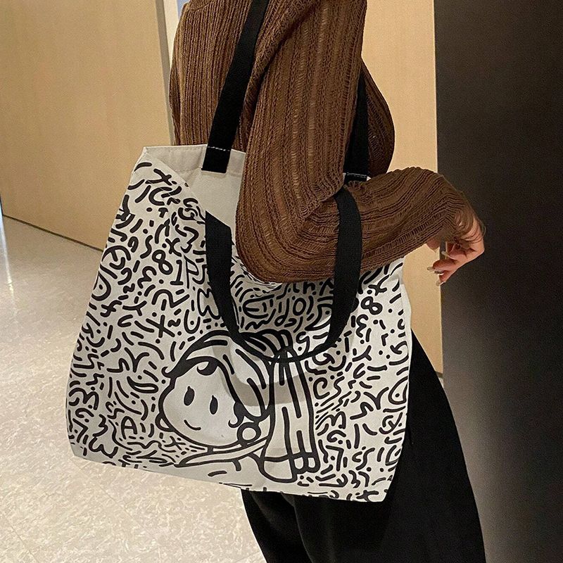 Women Bags Shoulder Bags Large Capacity Canvas Bag Women'S New Portable Shoulder Bag Fashion Tote Bag Student School Bag Shopping Bag Shoulder Bag