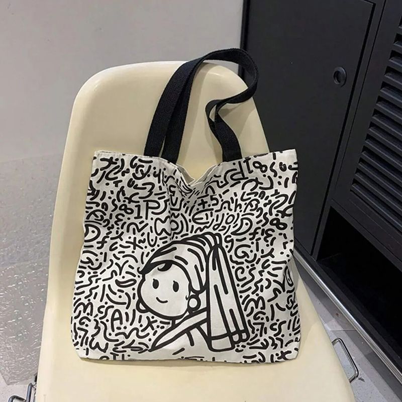 Women Bags Shoulder Bags Large Capacity Canvas Bag Women'S New Portable Shoulder Bag Fashion Tote Bag Student School Bag Shopping Bag Shoulder Bag
