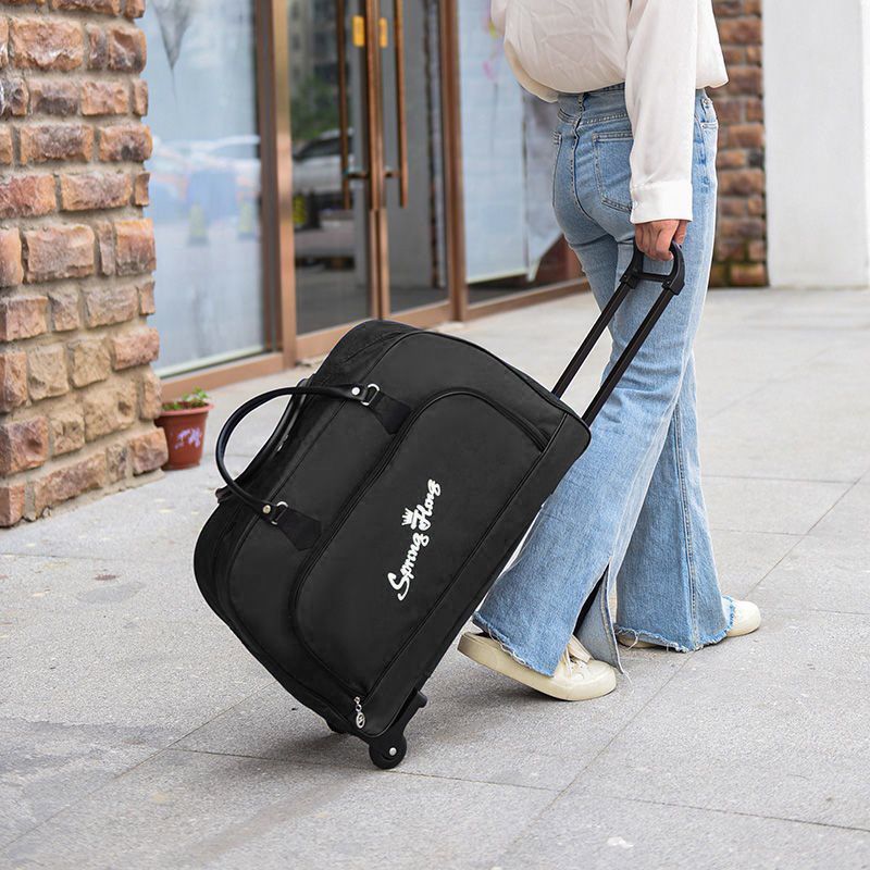 Luggage Travel Gear Travel Bags Large-Capacity Trolley Bag, Short-Distance Boarding Bag, Men And Women Travel Folding Storage Bag With Wheels, Trolley Bag, Soft Bag, Portable Travel Bag
