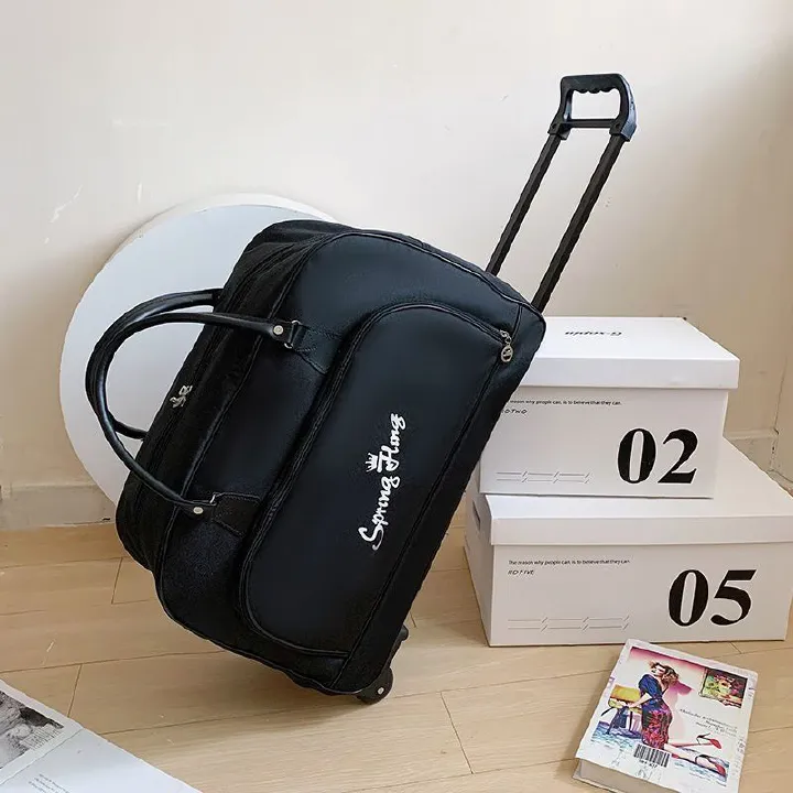 Luggage Travel Gear Travel Bags Large-Capacity Trolley Bag, Short-Distance Boarding Bag, Men And Women Travel Folding Storage Bag With Wheels, Trolley Bag, Soft Bag, Portable Travel Bag