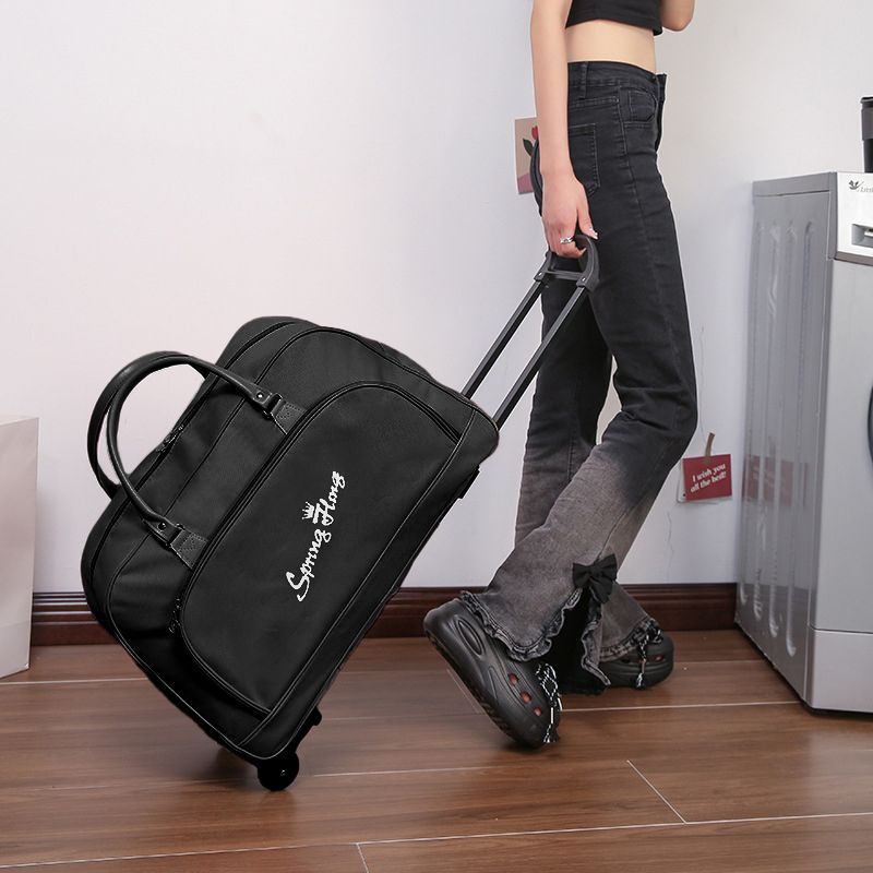 Luggage Travel Gear Travel Bags Large-Capacity Trolley Bag, Short-Distance Boarding Bag, Men And Women Travel Folding Storage Bag With Wheels, Trolley Bag, Soft Bag, Portable Travel Bag