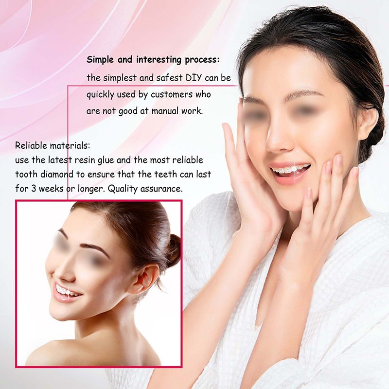 Tooth Gemstone Kit Jewelry Easy To Remove And Install Crystal Dental Diamond Tooth Jewelry Shiny Sticker Diy Tooth Gem Set With Curing Light And Glue