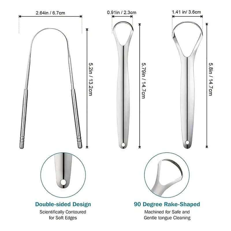 Oral Care Tongue Cleaners Stainless Steel Tongue Scraper Tongue Coating Cleaning Tongue Scraper Oral Cleaning Care Cleaning Tool Tongue Scraper