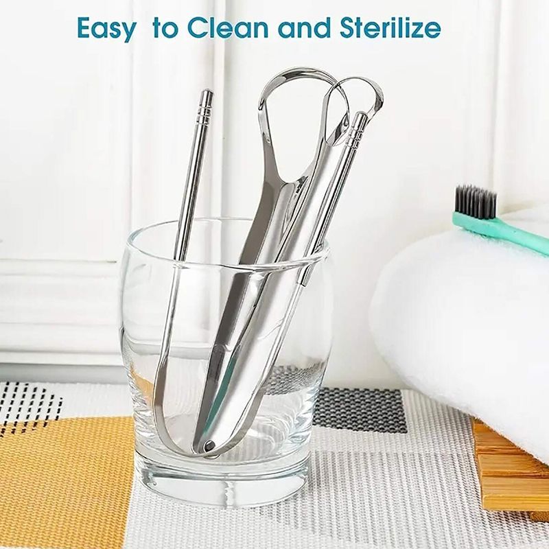 Oral Care Tongue Cleaners Stainless Steel Tongue Scraper Tongue Coating Cleaning Tongue Scraper Oral Cleaning Care Cleaning Tool Tongue Scraper