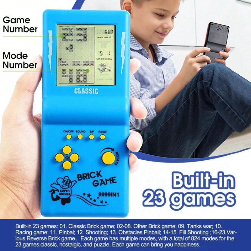 Brick Game Large Screen Tetris Game Console Classic Retro Children'S Handheld Game Console Electronic Toy Lcd Brick Game