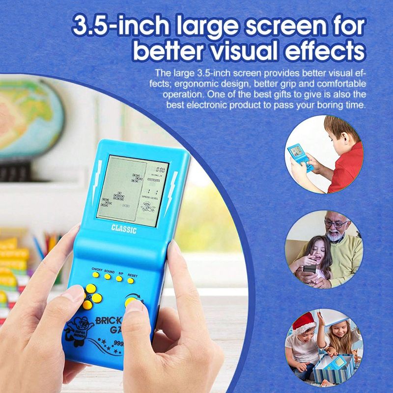 Brick Game Large Screen Tetris Game Console Classic Retro Children'S Handheld Game Console Electronic Toy Lcd Brick Game