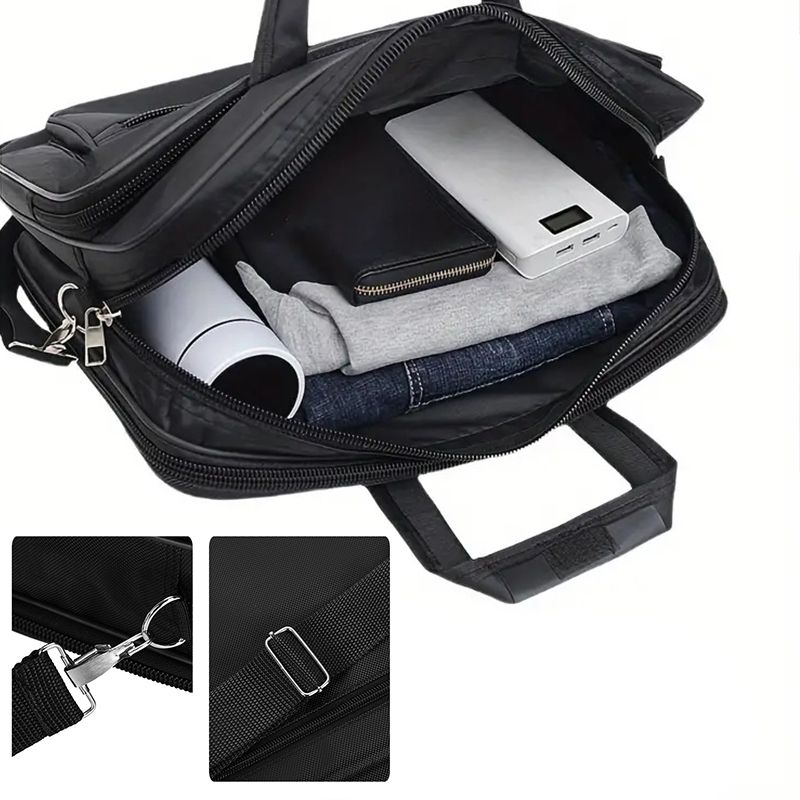 Professional Laptop Briefcase Large-Capacity - Water-Resistant Anti-Theft Business Bag with Multi-Pockets, Horizontal Design for 15.6-Inch Laptop & Travel Essentials