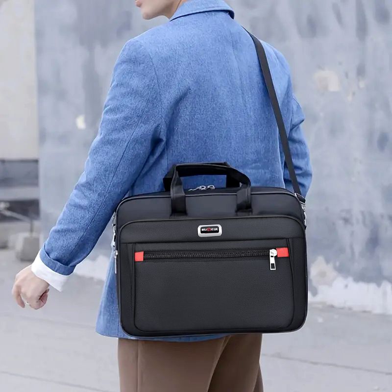 Professional Laptop Briefcase Large-Capacity - Water-Resistant Anti-Theft Business Bag with Multi-Pockets, Horizontal Design for 15.6-Inch Laptop & Travel Essentials