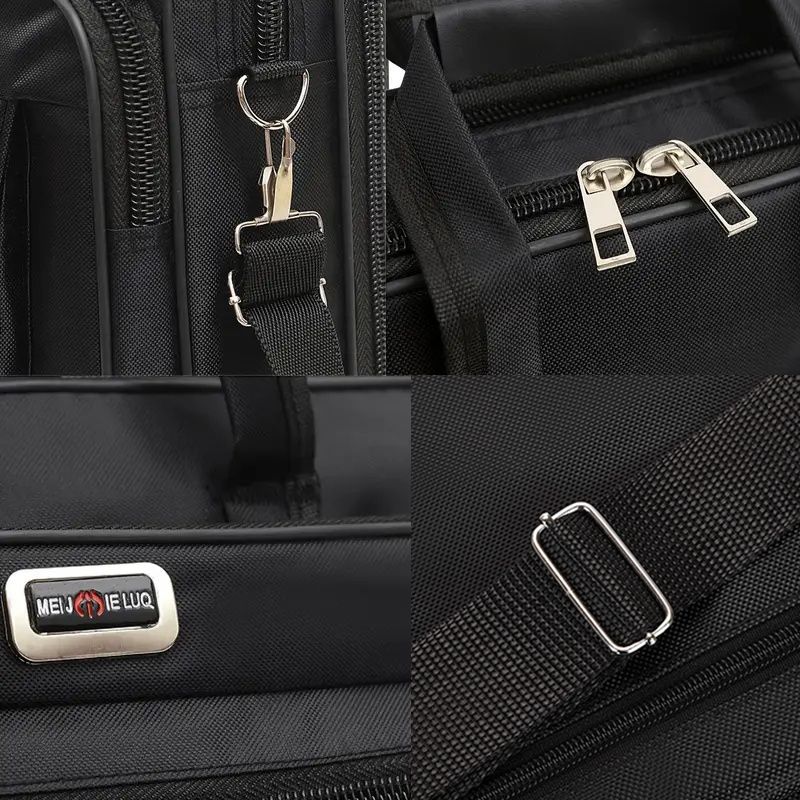 Professional Laptop Briefcase Large-Capacity - Water-Resistant Anti-Theft Business Bag with Multi-Pockets, Horizontal Design for 15.6-Inch Laptop & Travel Essentials