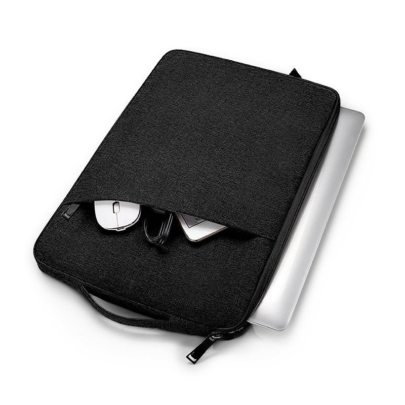 15.6-Inch Waterproof Laptop Sleeve with iPad Pocket - Multi-Layer Shockproof Protective Case for MacBook/Tablet, Slim Durable Design for Work & Travel, Black