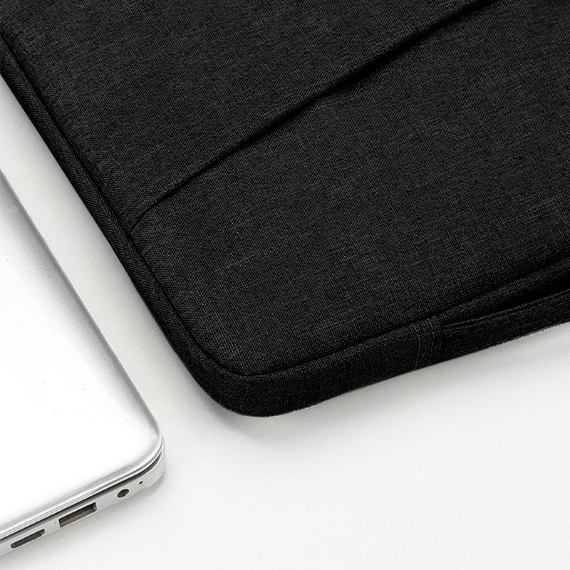 15.6-Inch Waterproof Laptop Sleeve with iPad Pocket - Multi-Layer Shockproof Protective Case for MacBook/Tablet, Slim Durable Design for Work & Travel, Black