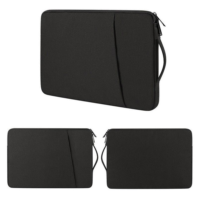 15.6-Inch Waterproof Laptop Sleeve with iPad Pocket - Multi-Layer Shockproof Protective Case for MacBook/Tablet, Slim Durable Design for Work & Travel, Black