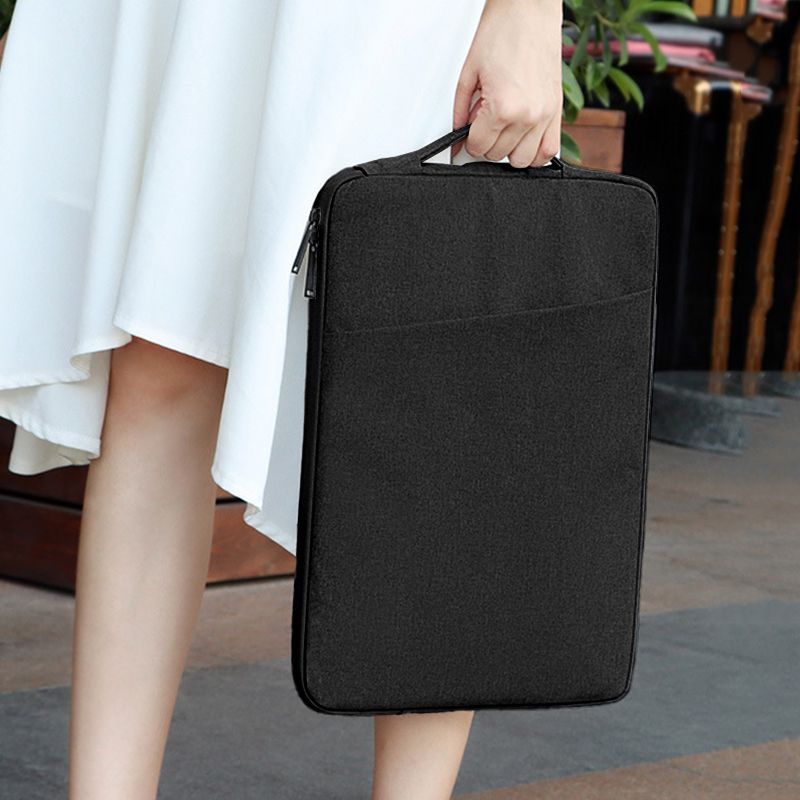 15.6-Inch Waterproof Laptop Sleeve with iPad Pocket - Multi-Layer Shockproof Protective Case for MacBook/Tablet, Slim Durable Design for Work & Travel, Black