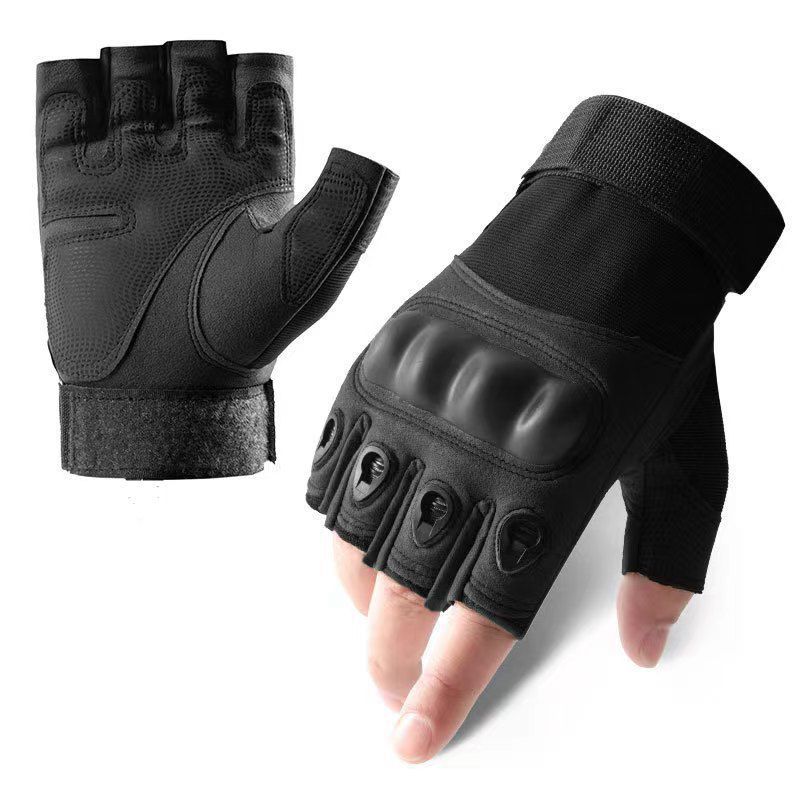 Fashion Men  Gloves Tactical Gloves Men's Half-Finger Gloves Outdoor Riding Motorcycle Military Fan Fighting Fitness Gloves